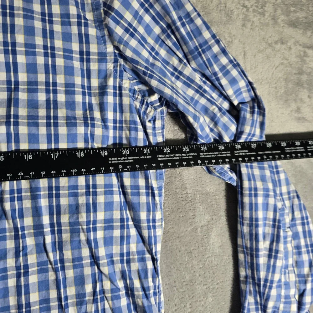 Banana Republic‎ Soft Wash Plaid Button Up Shirt Long Sleeve Cotton L